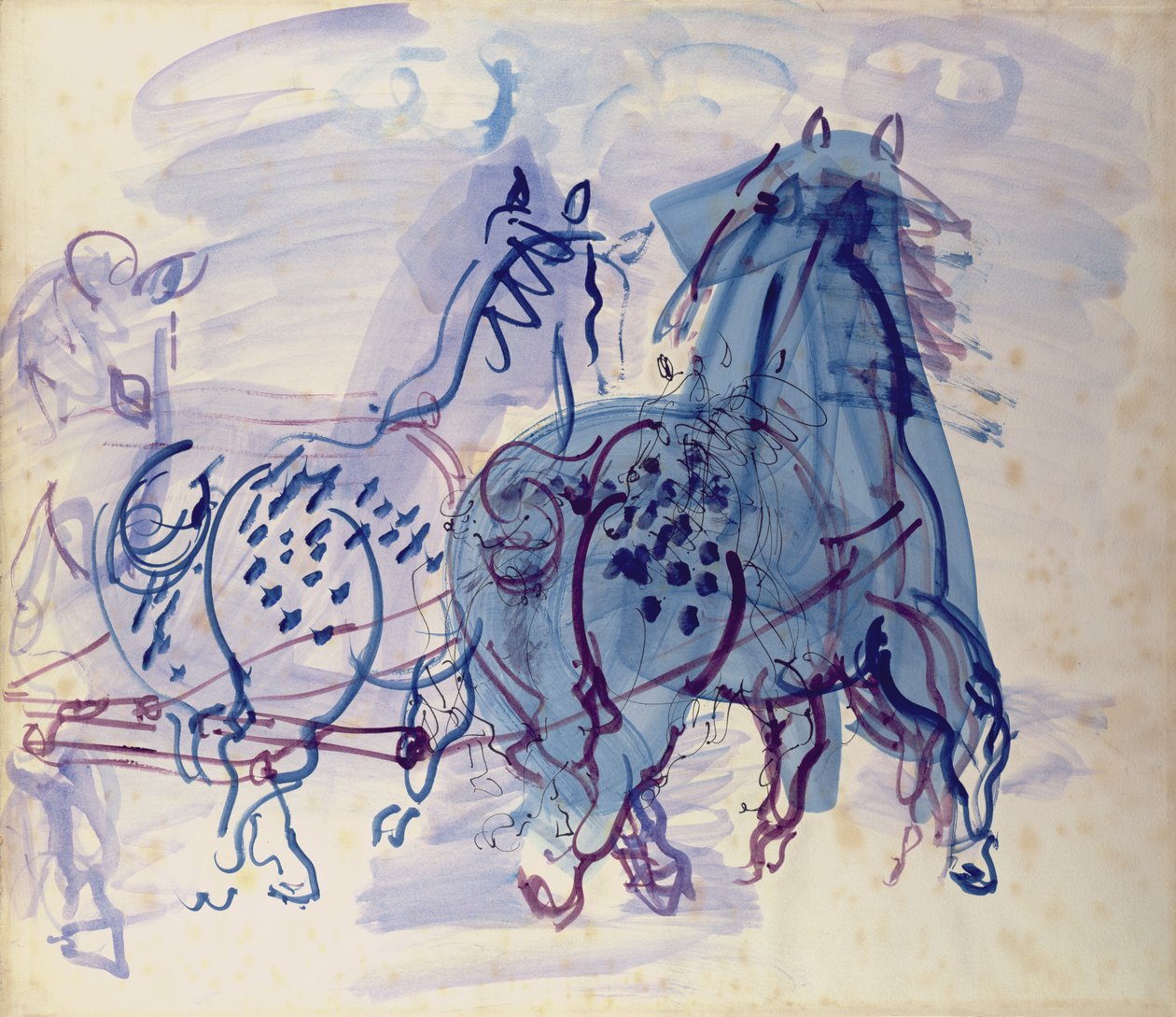 Blaue Zugpferde von Raoul Dufy