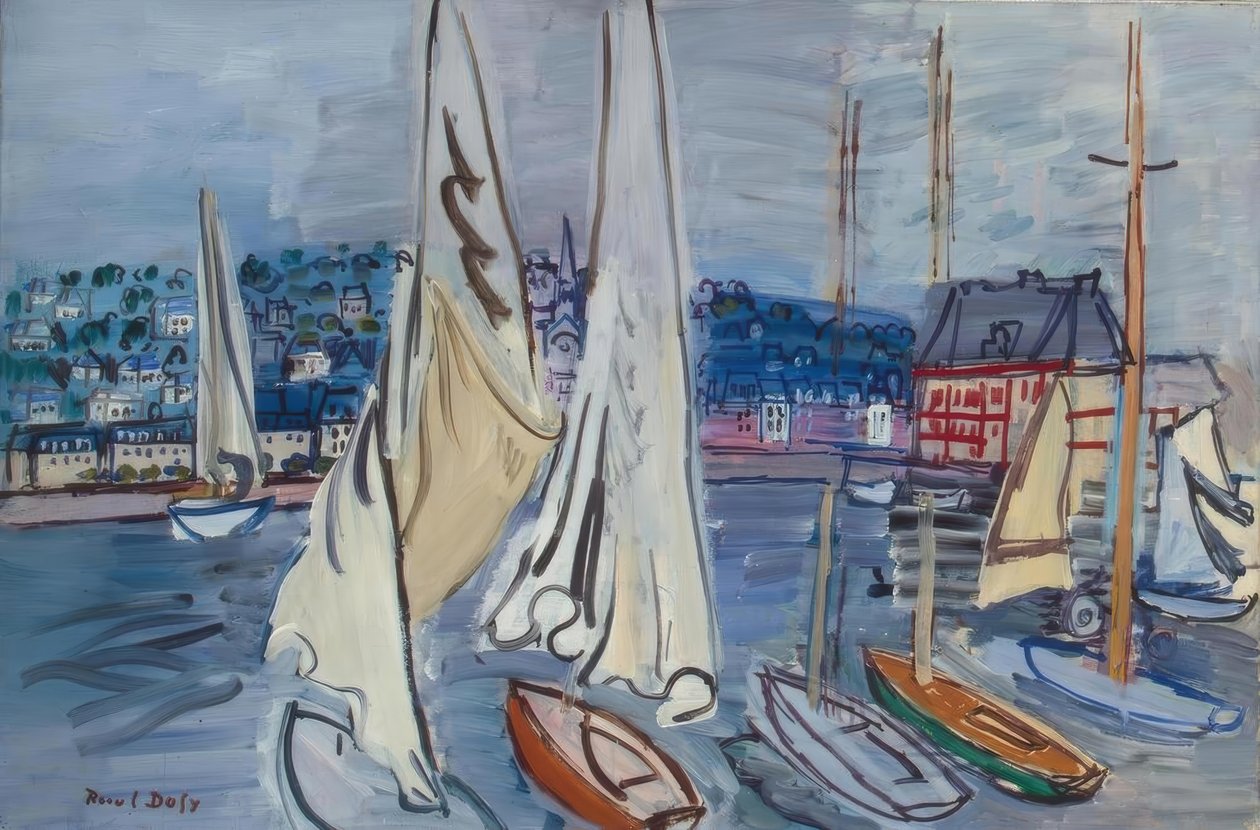 Segelboote in Deauville von Raoul Dufy
