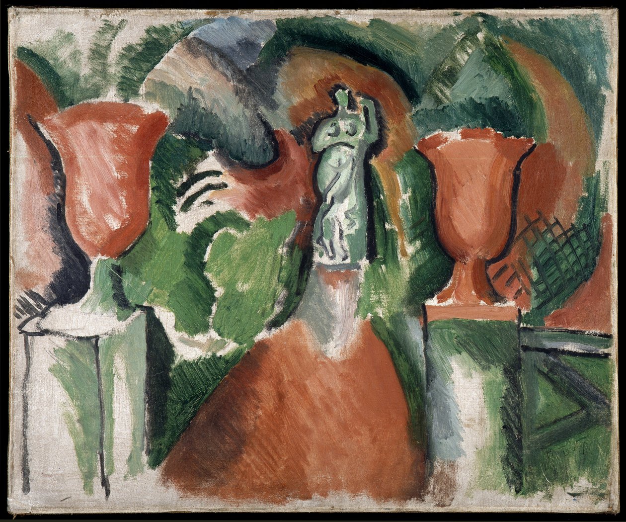 Statue mit zwei roten Vasen von Raoul Dufy