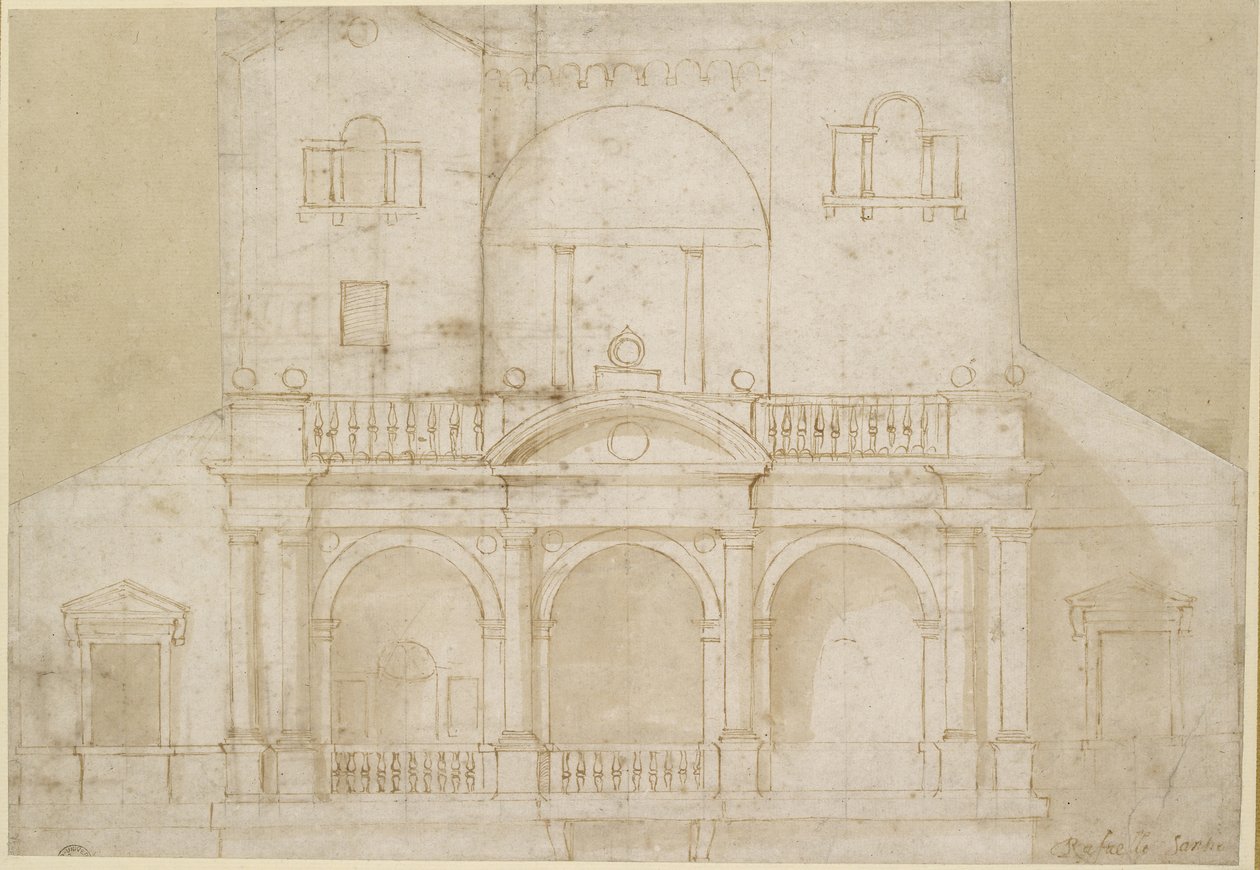 Recto: Architektonisches Design von Raffaello Sanzio Raphael