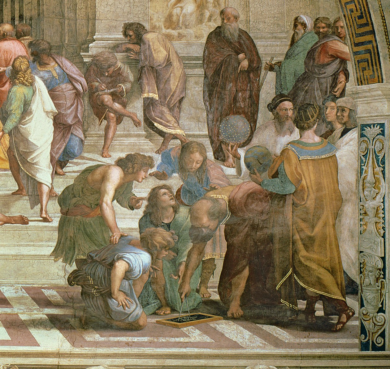 Die Schule von Athen, aus der Stanza della Segnatura, 1510-11 (Detail) von Raffaello Sanzio Raphael