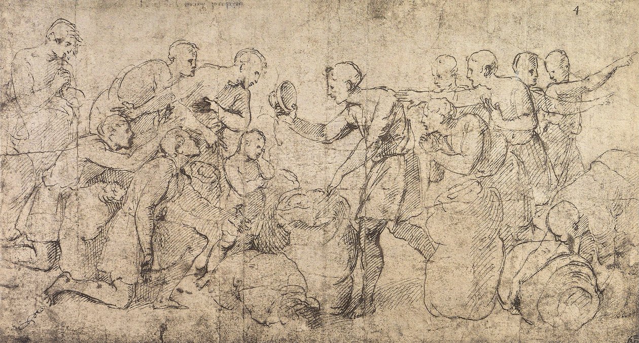 Der Becher Josephs in Benjamins Sack gefunden von Raffaello Sanzio Raphael