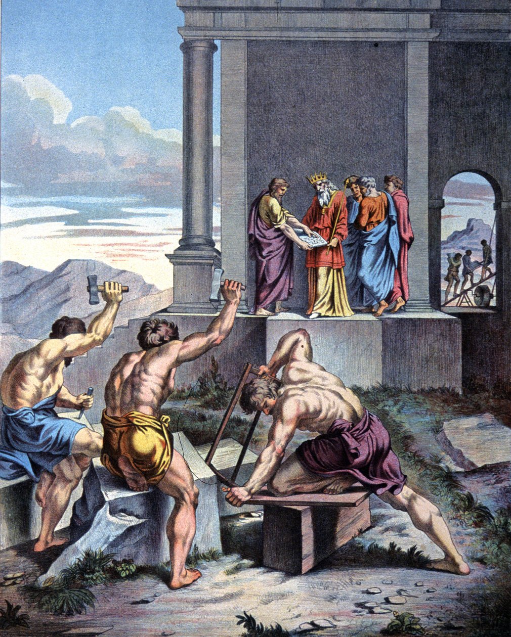 Bau des Tempels von Salomo von Raphael (1483 1520) (after)