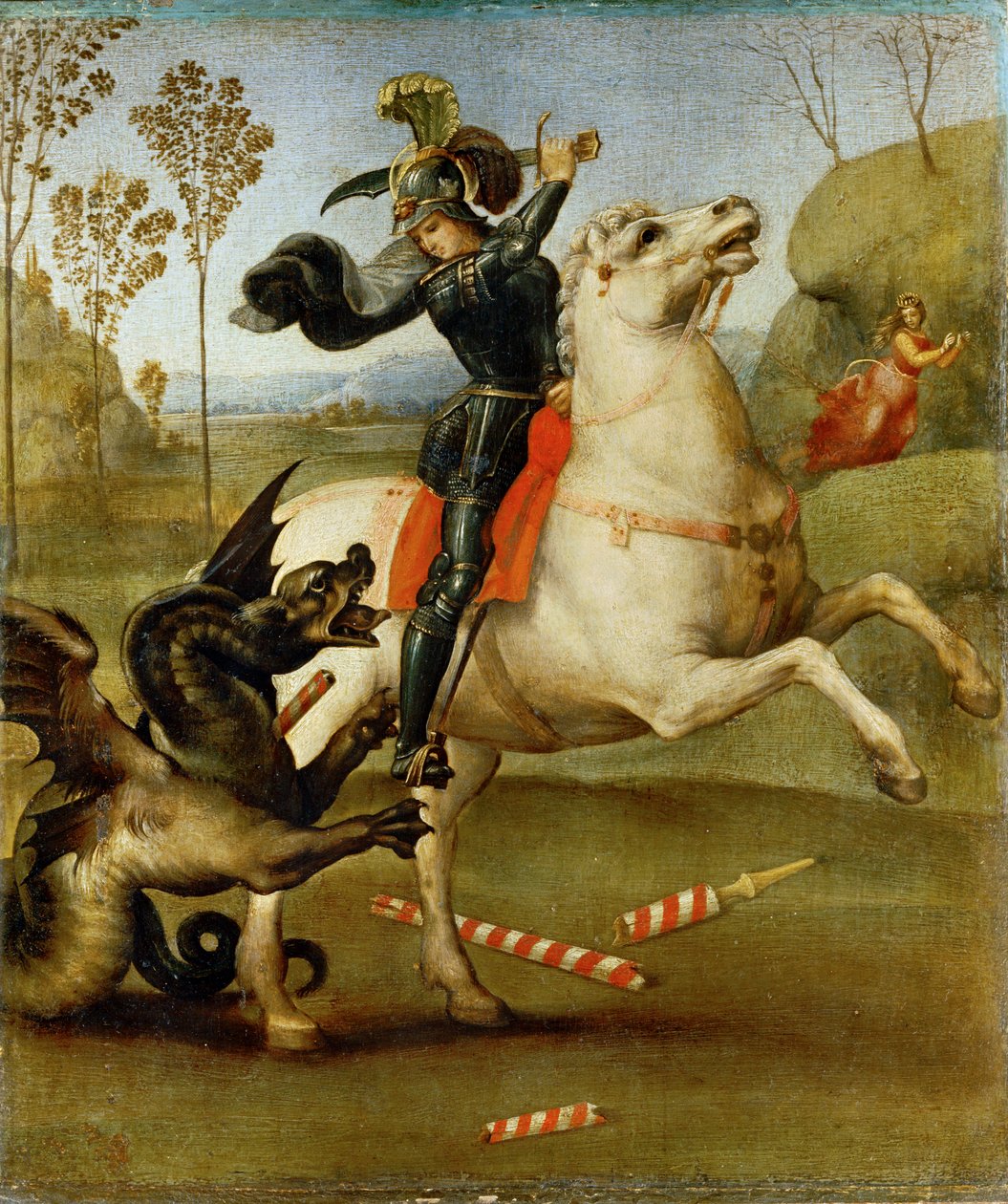 Heiliger Georg und der Drache von Raphael (1483 1520)