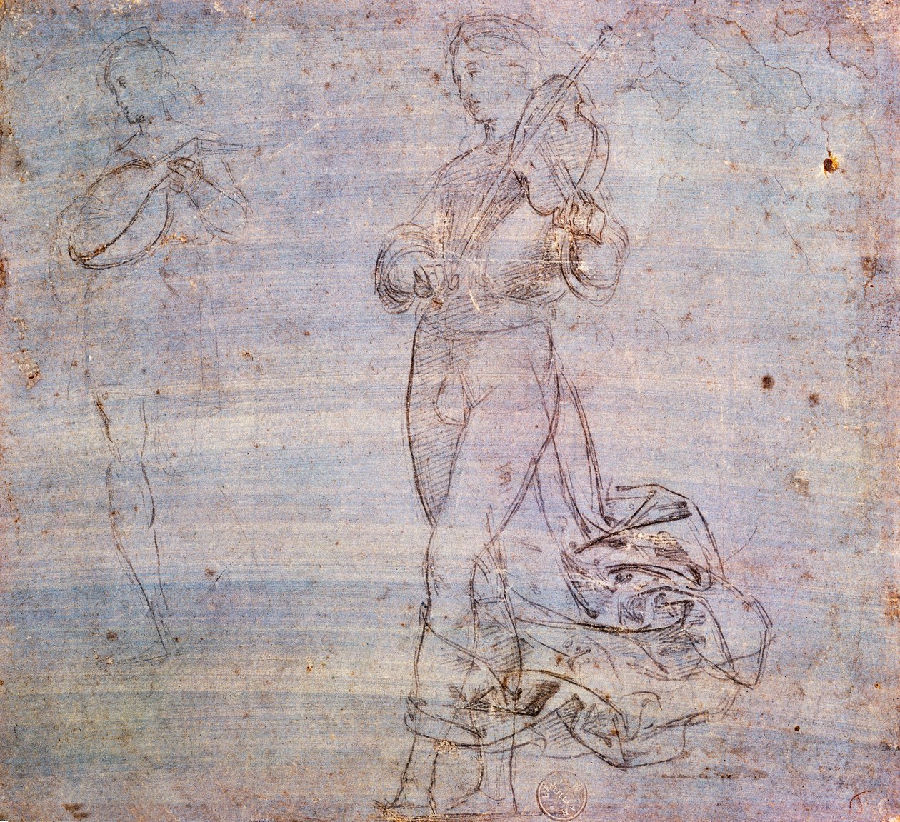 Studie für Figur mit Musikinstrument von Raphael