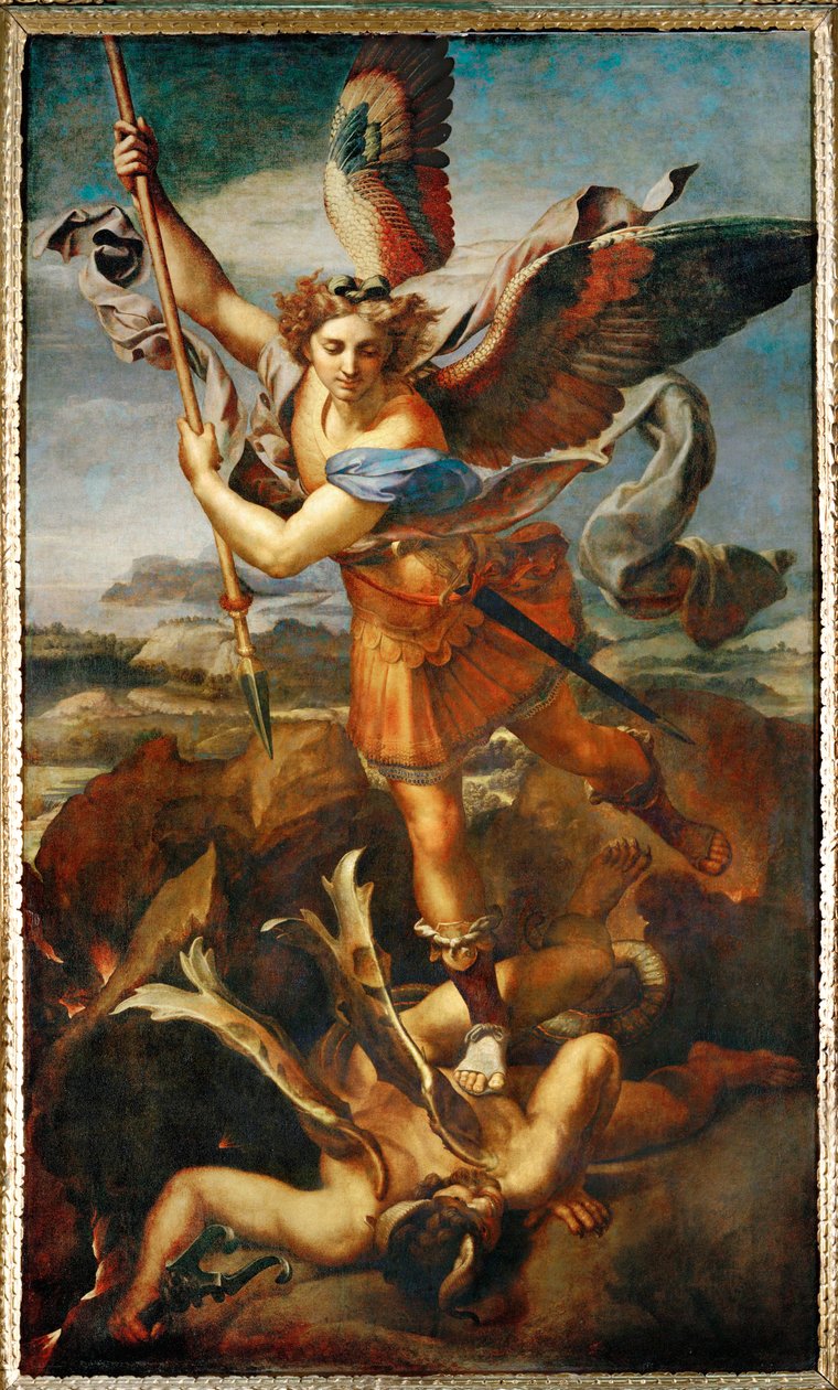 Der Erzengel Michael erschlägt den Dämon von Raphael (1483 1520)