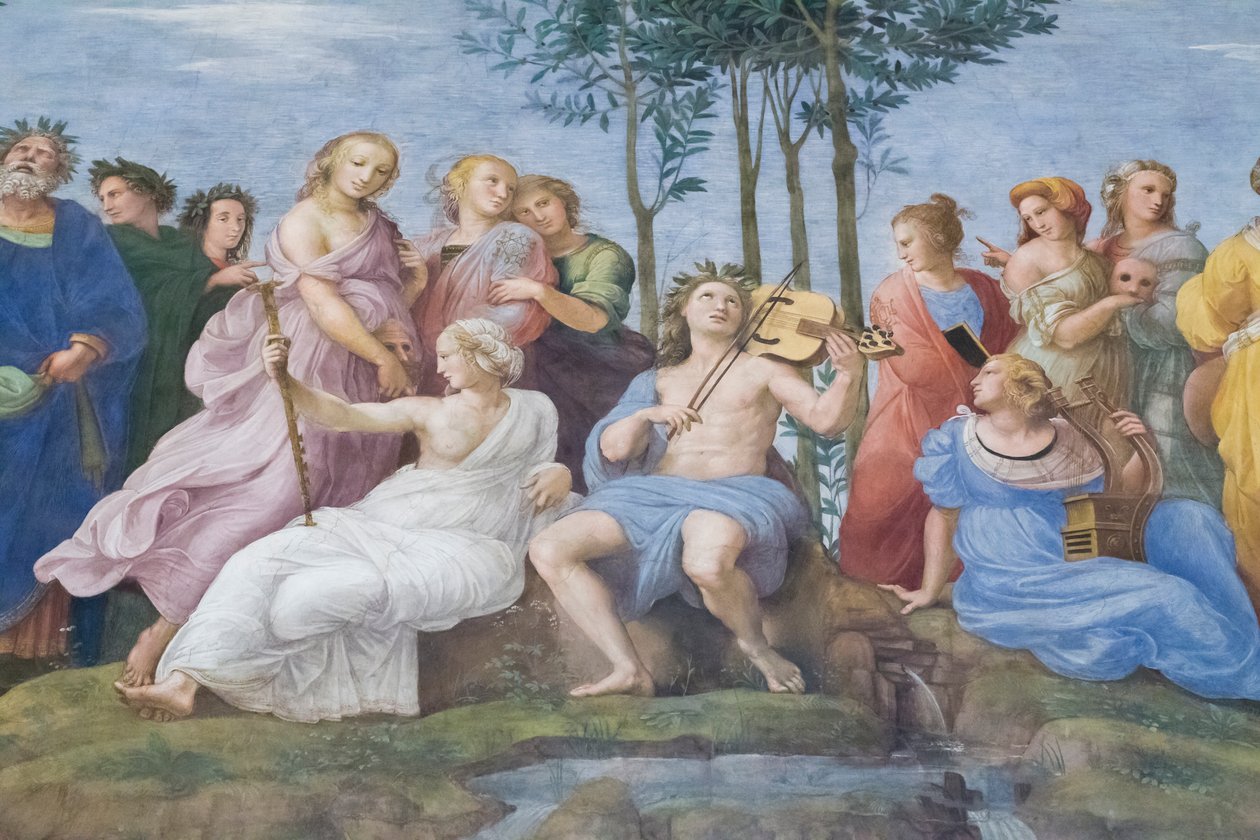 Parnassus, aus der Stanza della Segnatura von Raphael (1483 1520)