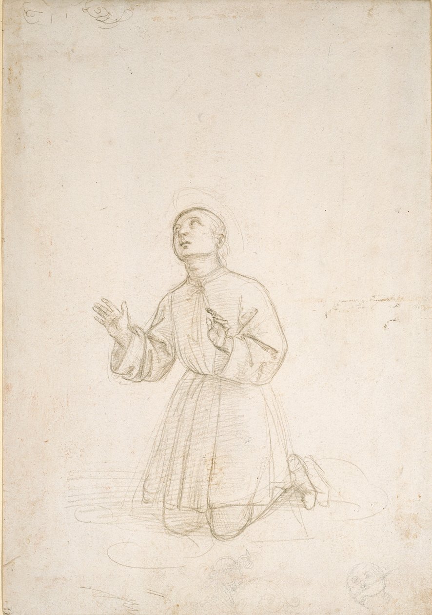 Kniende Figur eines Jugendlichen, ca. 1503 von Raphael