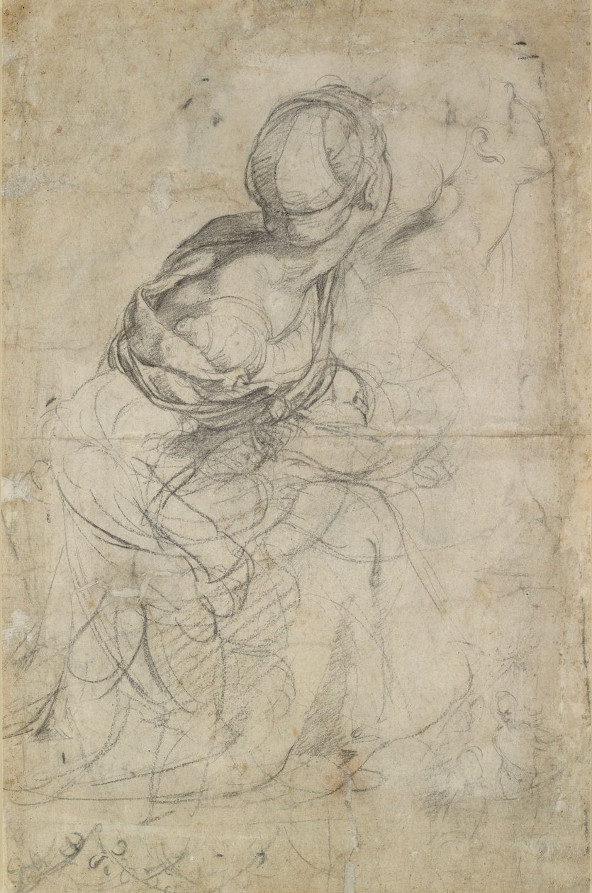 Studien für zwei kniende Frauen, ca. 1500-1520 von Raphael