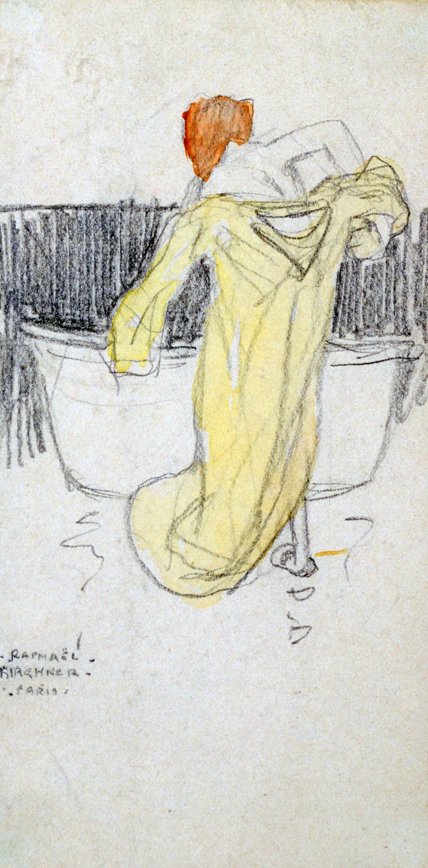 Rothaarige Frau ... im Badezimmer, um 1900-1917 von Raphael Kirchner