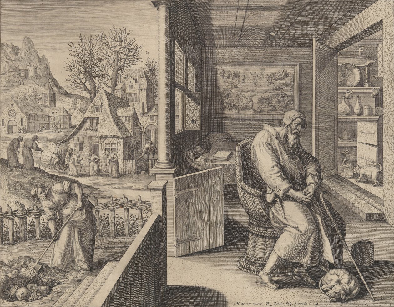 Dolor Trauer, ca. 1580-1628 von Raphael Sadeler