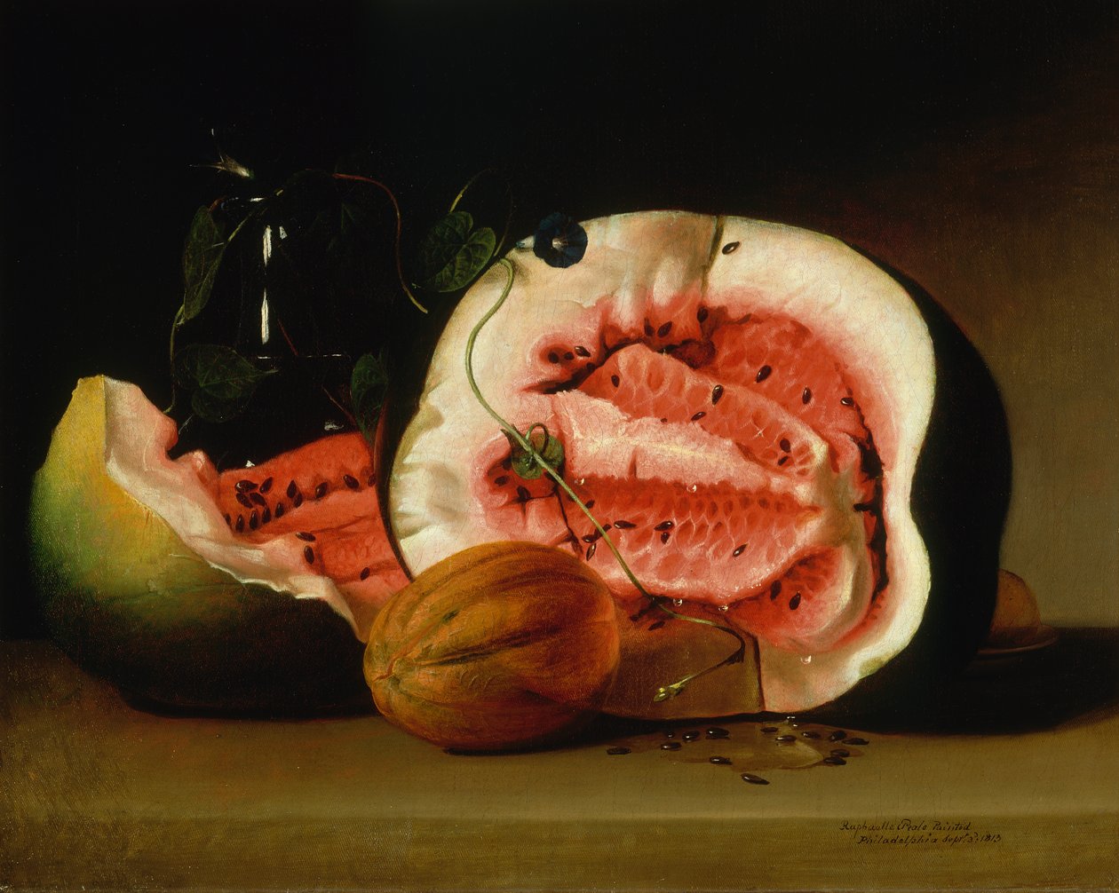 Melonen und Morgenruhm von Raphaelle Peale