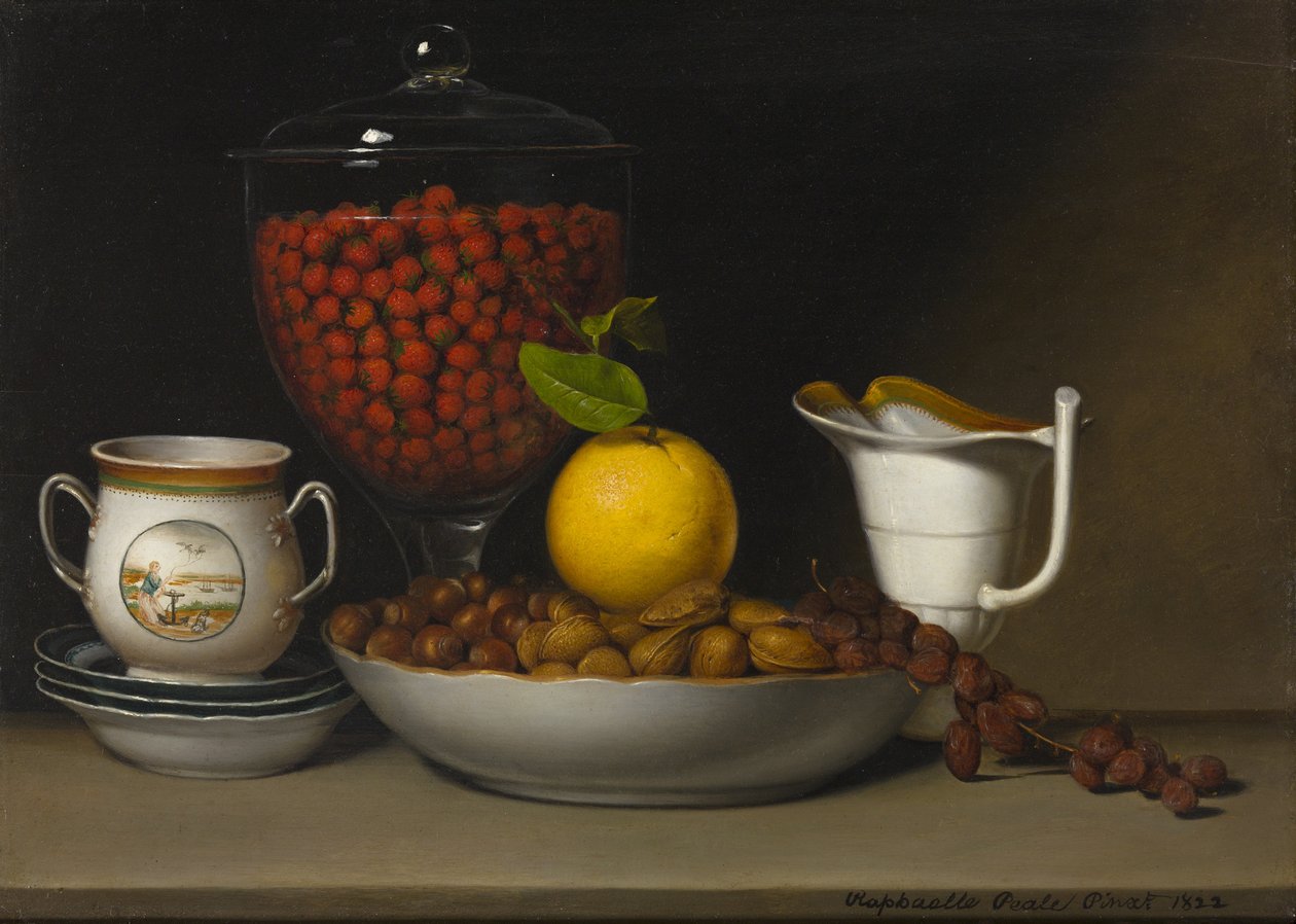 Stillleben - Erdbeeren, Nüsse, ca. 1822 von Raphaelle Peale