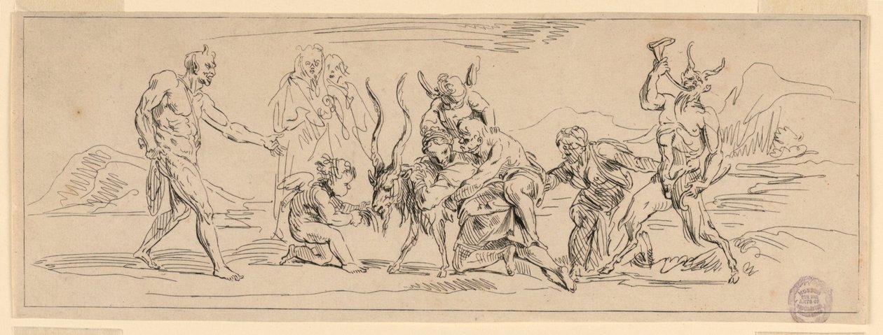 Bacchanal mit einer Ziege von Raymond Lafage
