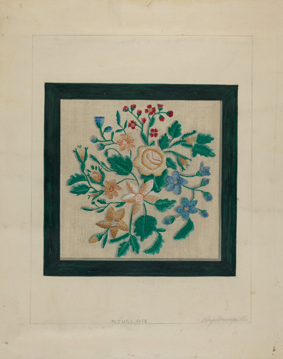 Stickerei, ca. 1936 von Raymond Manupelli