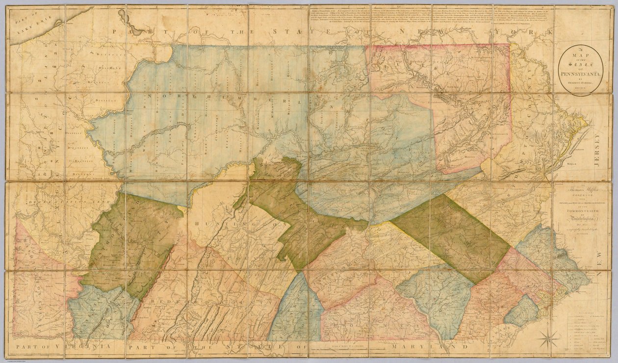 Eine Karte des Staates Pennsylvania von Reading Howell