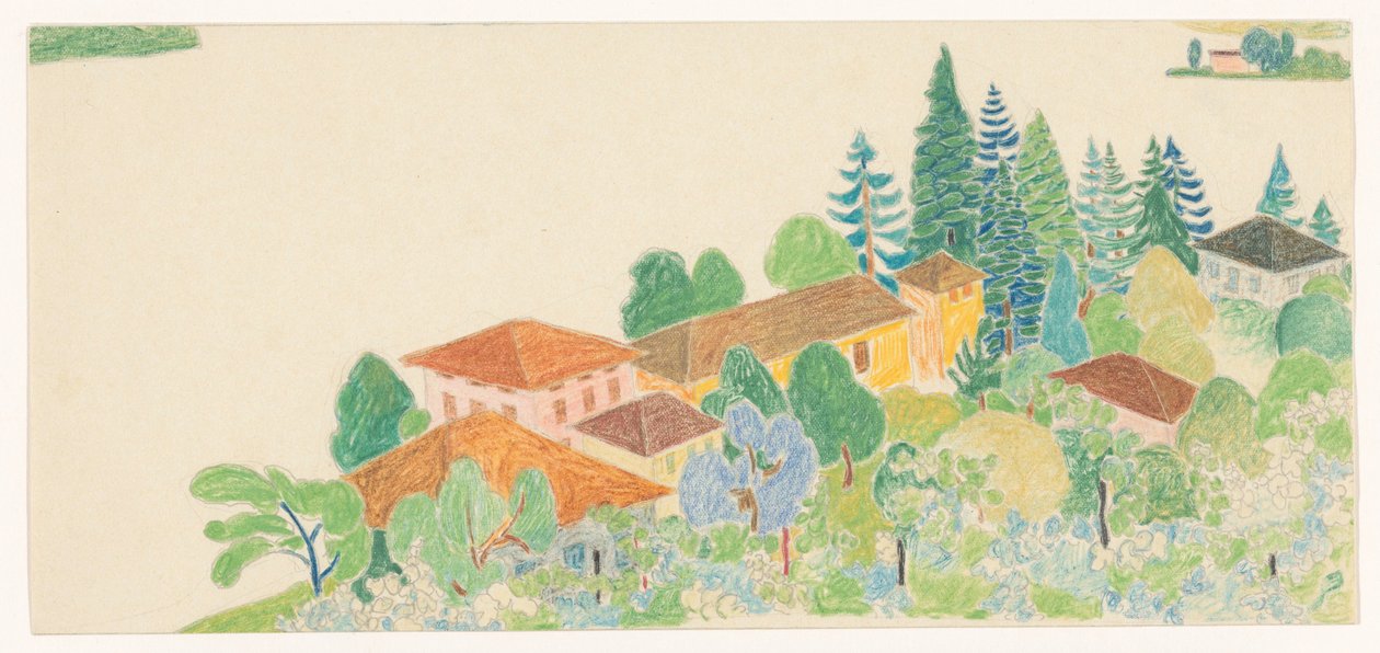 Italienische Häuser in hügeliger Landschaft von Reijer Stolk