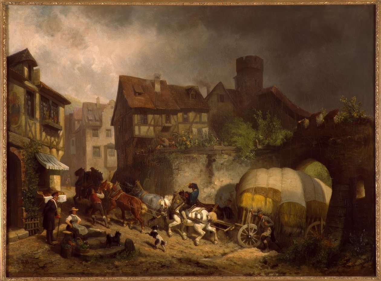 Schwäbische Dorfszene von Reinhold Braun