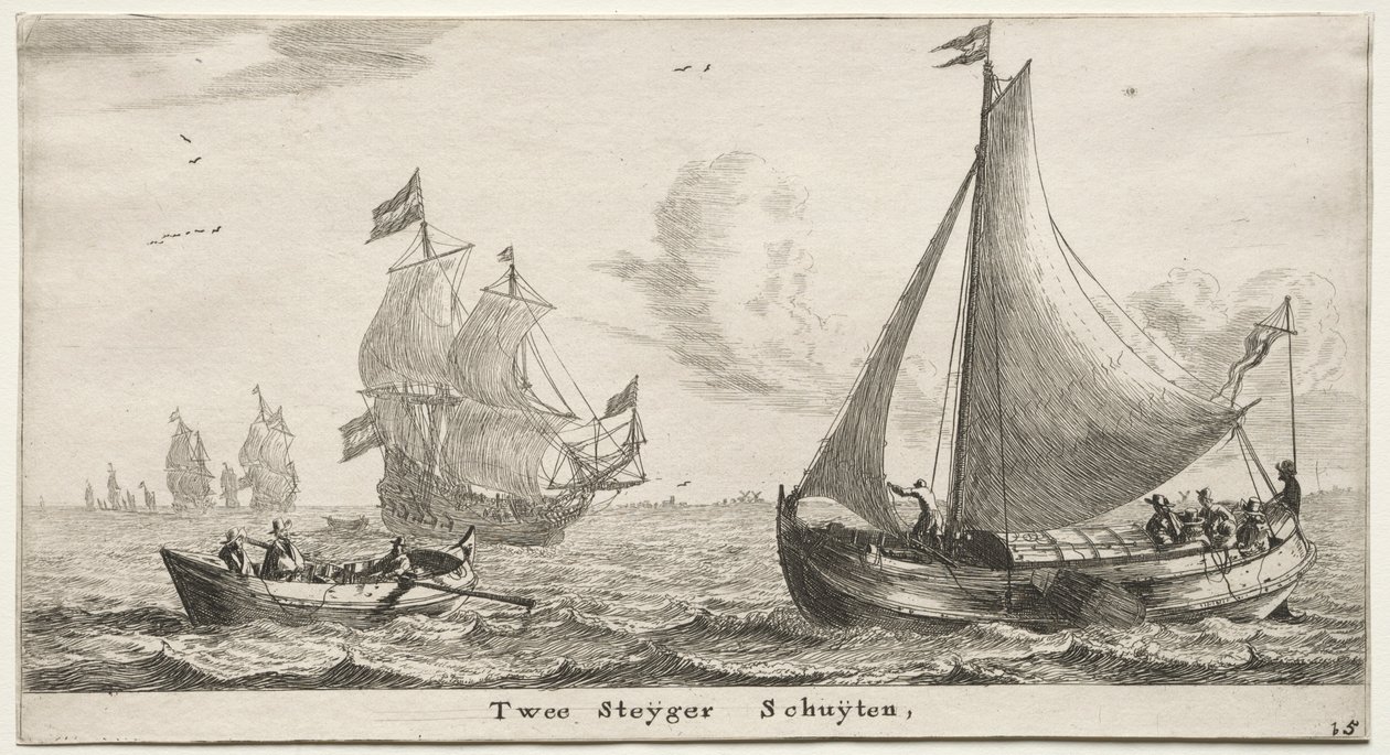 Schiffe von Amsterdam: Zwei Pier-Boote von Reinier Nooms