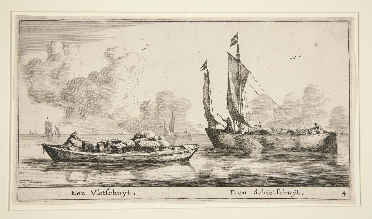 Zwei Boote (Een Vlotschuyt, Een Schietschuyt) von Reinier Nooms