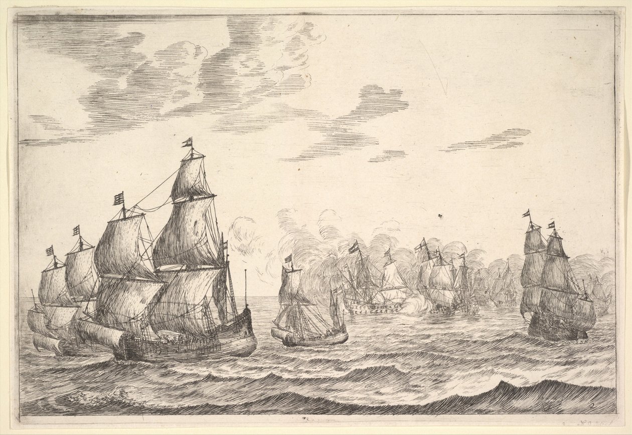 Seeschlacht, 17. Jahrhundert von Reinier Zeeman