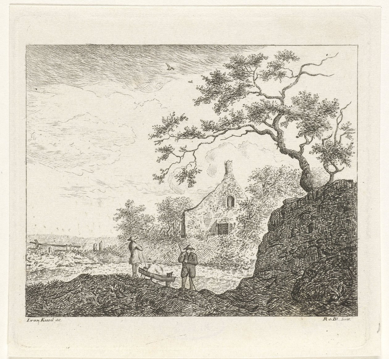 Landschaft mit Figuren von Reinierus Albertus Ludovicus baron van Isendoorn à Blois