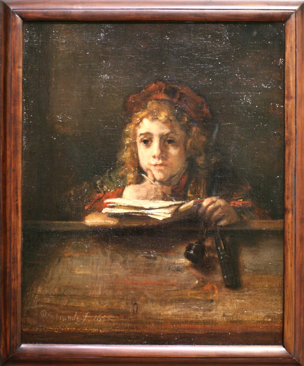 Titus an seinem Schreibtisch von Rembrandt van Rijn