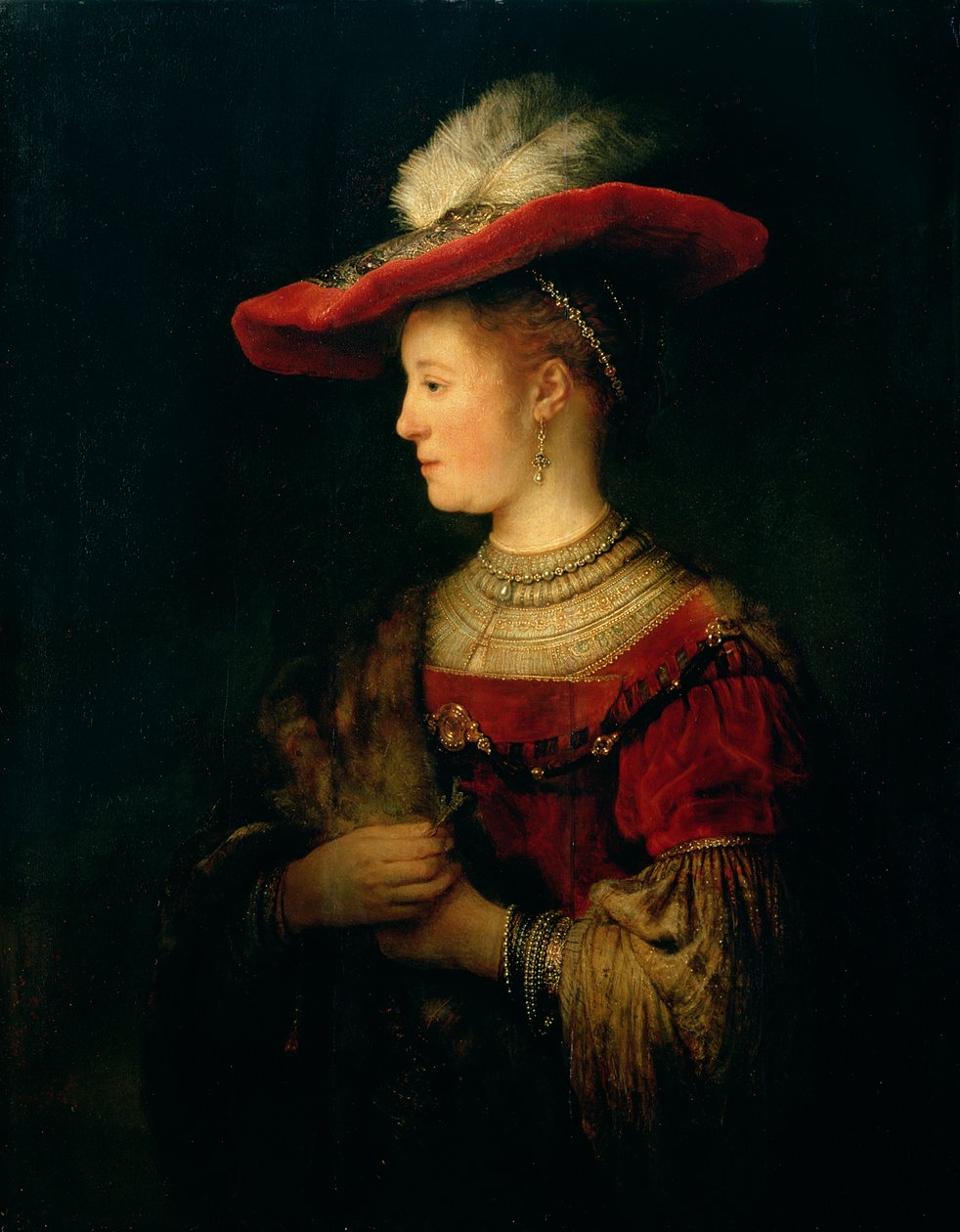 Porträt von Saskia van Uylenburgh (1612-42) von Rembrandt van Rijn