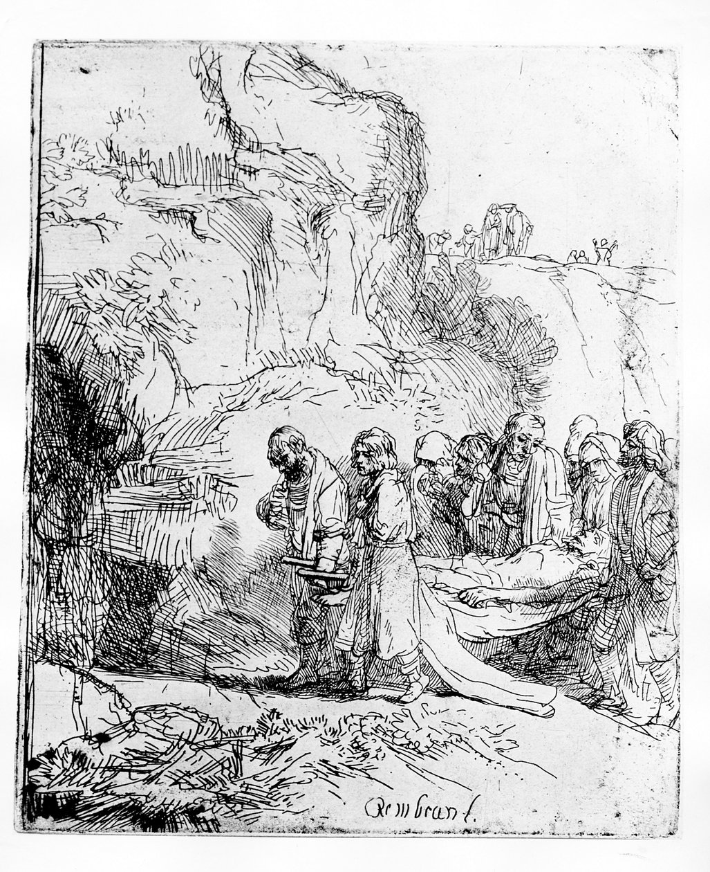 Christus wird zum Grab getragen von Rembrandt van Rijn