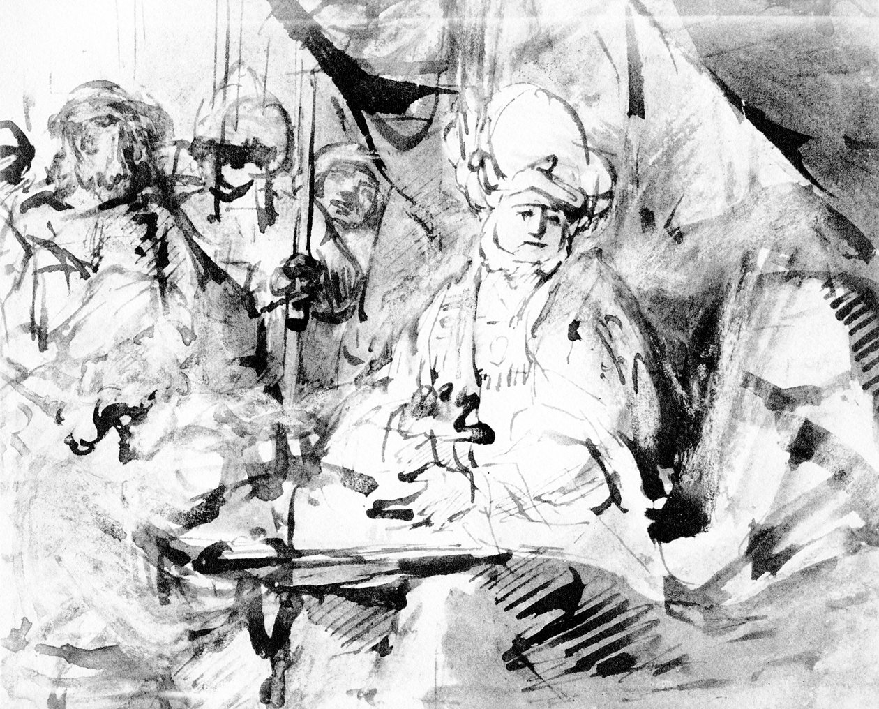 Pilatus wäscht seine Hände, ca. 1665 von Rembrandt van Rijn