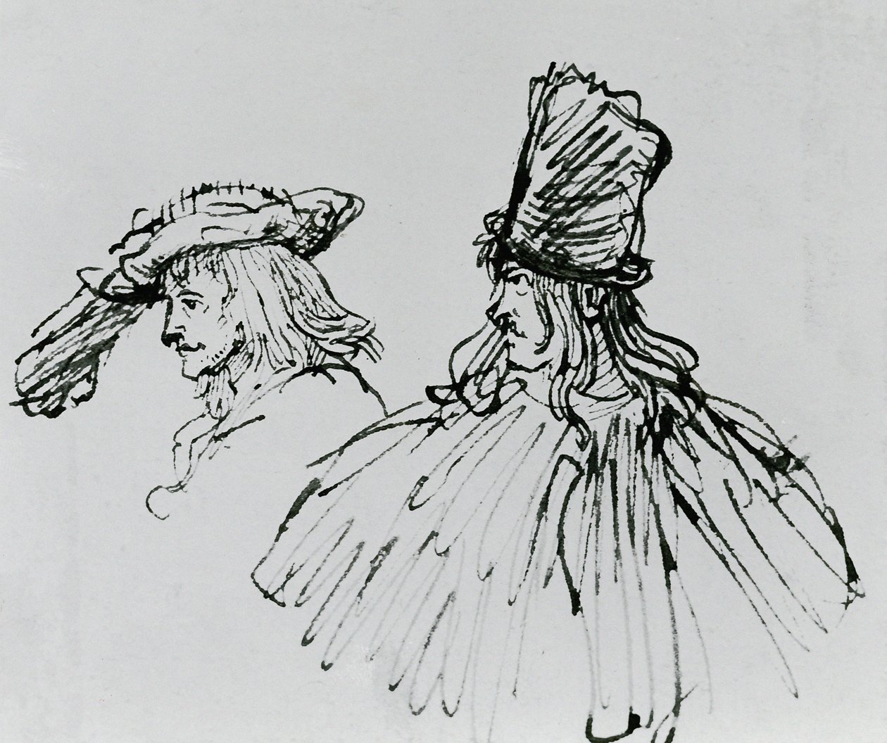 Zwei Schauspieler von Rembrandt van Rijn