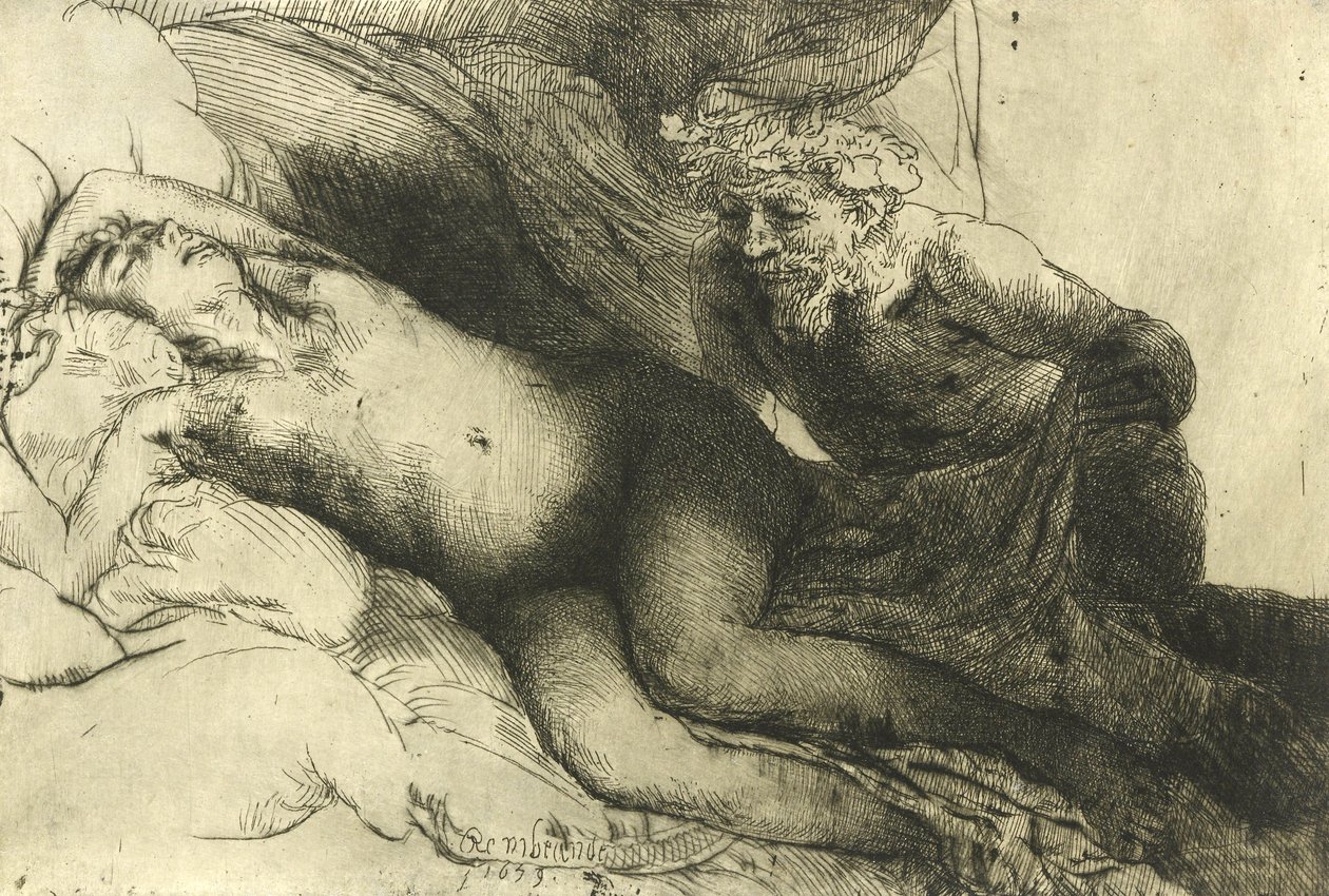 Jupiter und Antiope, ca. 1659 von Rembrandt van Rijn