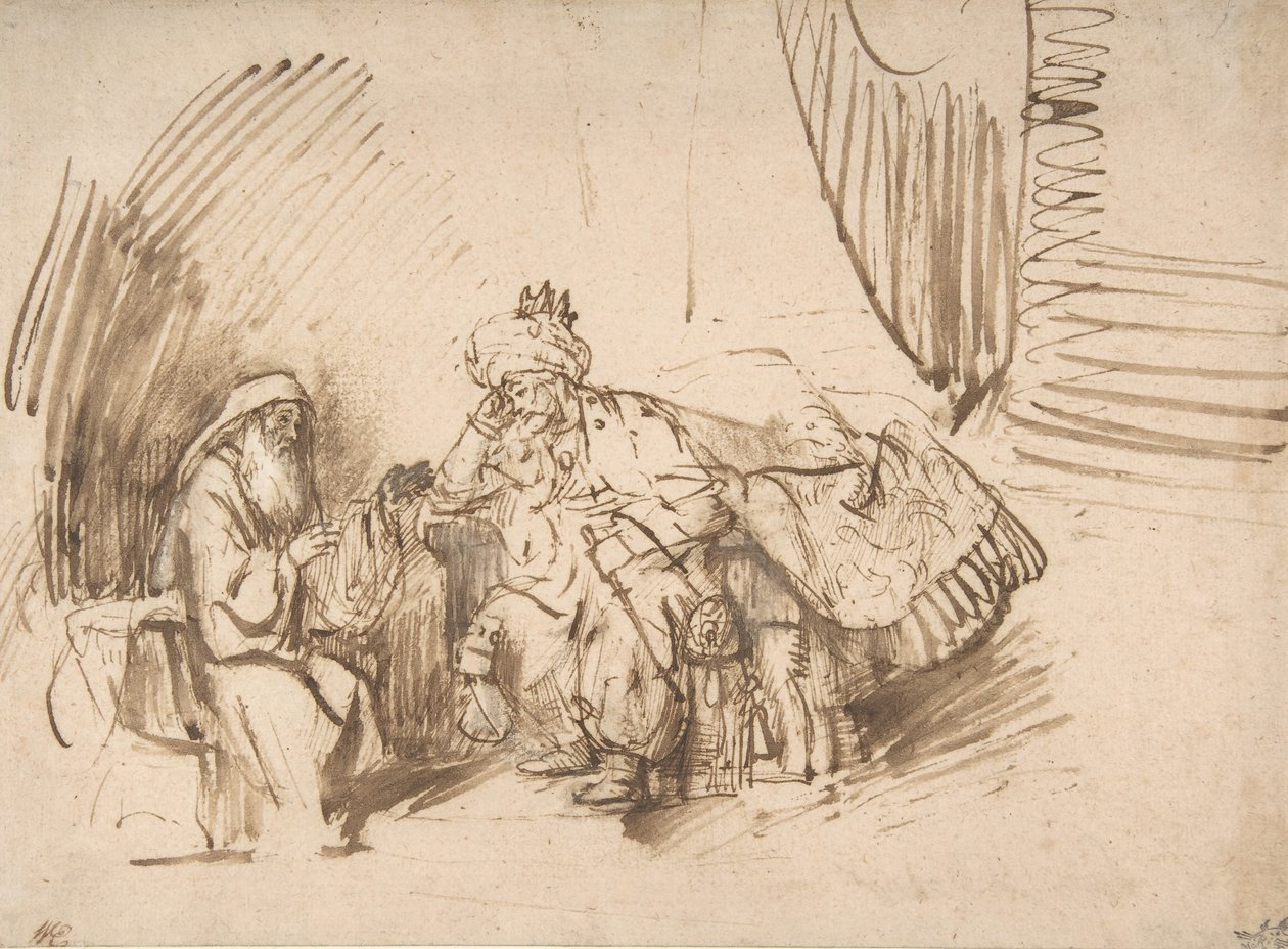 Nathan ermahnt David, 1650-55 von Rembrandt van Rijn