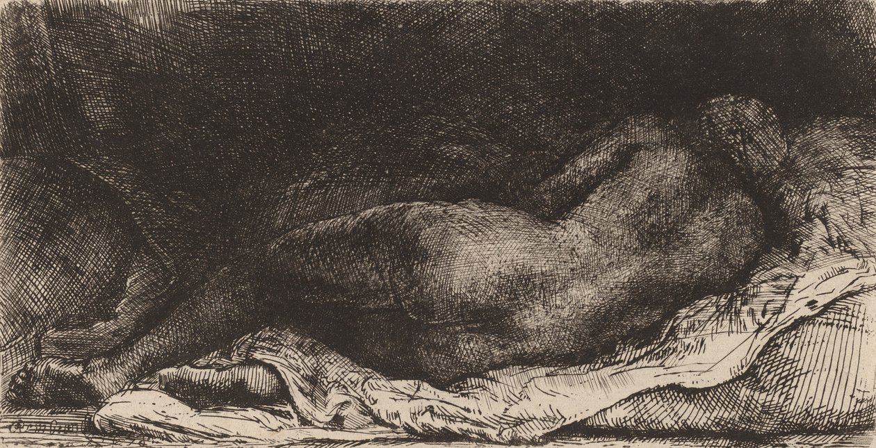 Negerin liegend, 1658 von Rembrandt van Rijn