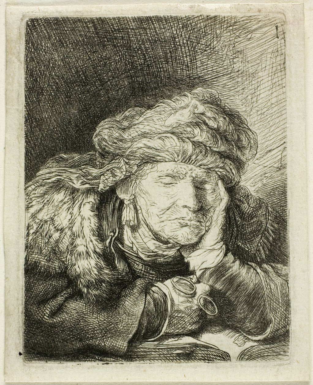 Schlafende alte Frau von Rembrandt van Rijn
