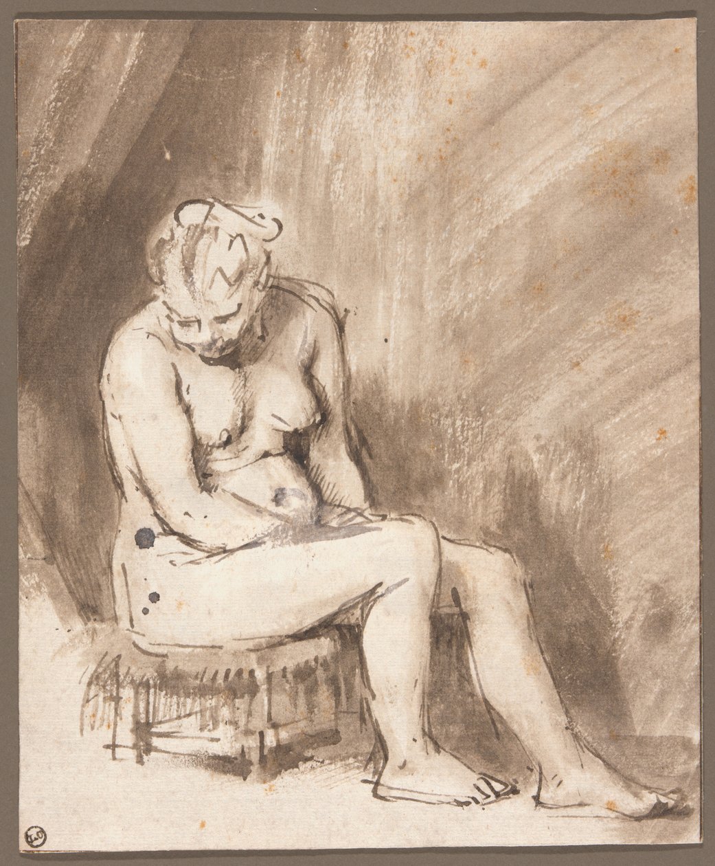 Sitzender weiblicher Akt von Rembrandt van Rijn
