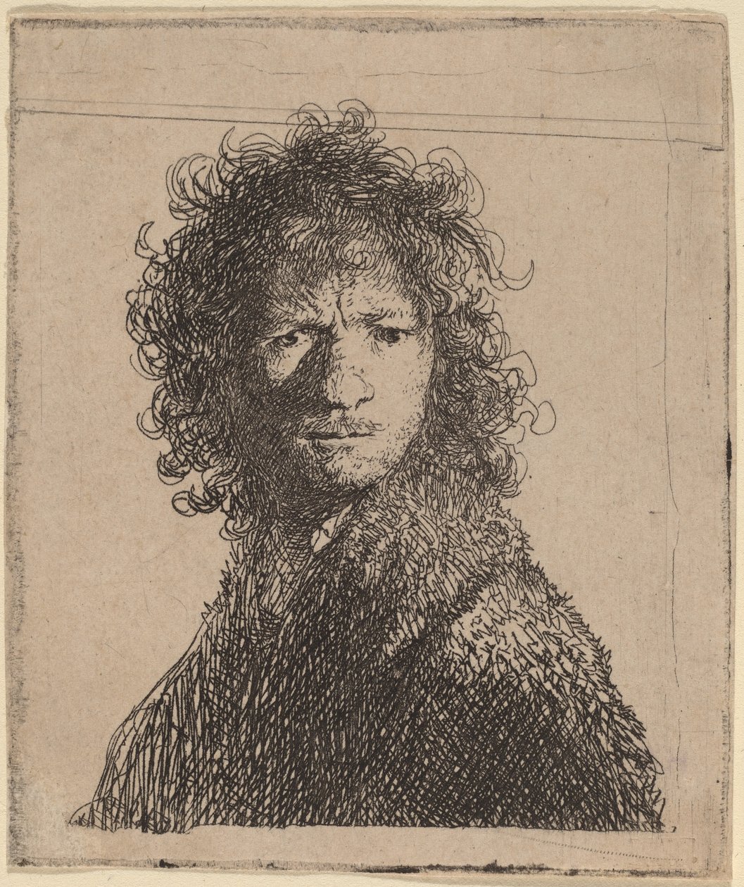 Selbstporträt, Stirnrunzelnd von Rembrandt van Rijn
