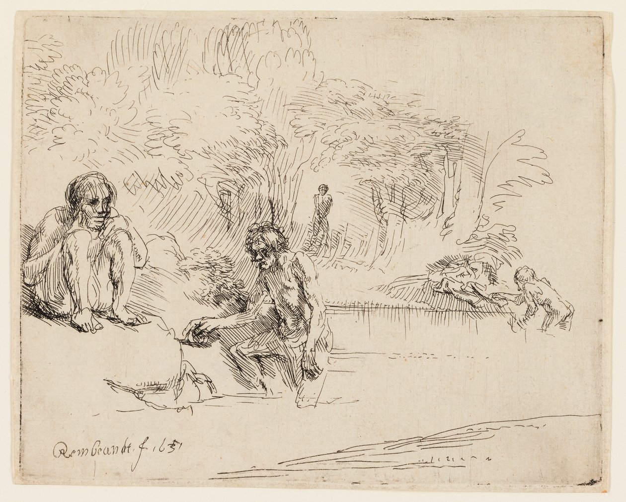 Die Badenden von Rembrandt van Rijn