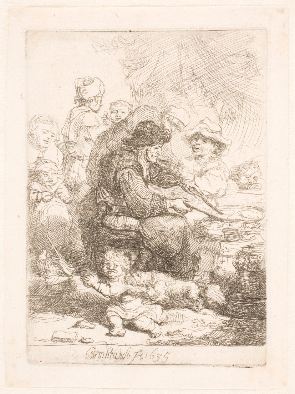 Die Pfannkuchenfrau von Rembrandt van Rijn
