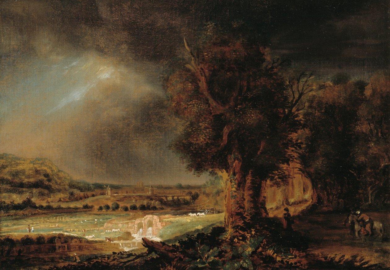 Landschaft mit dem barmherzigen Samariter von Rembrandts skole