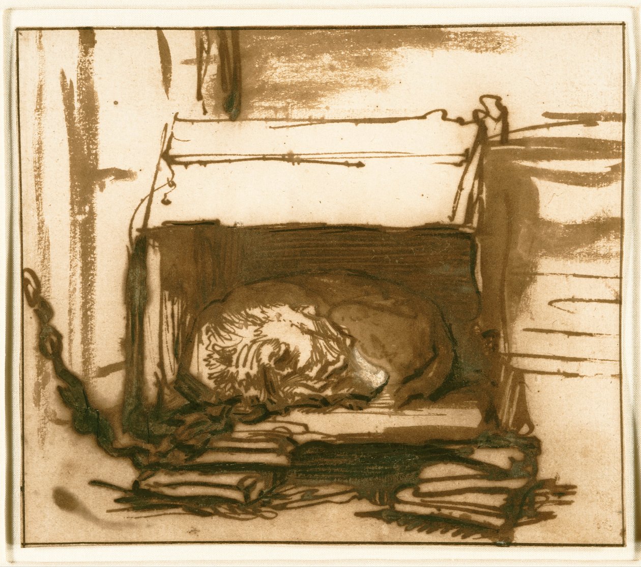 Schlafender Wachhund von Rembrandt van Rijn