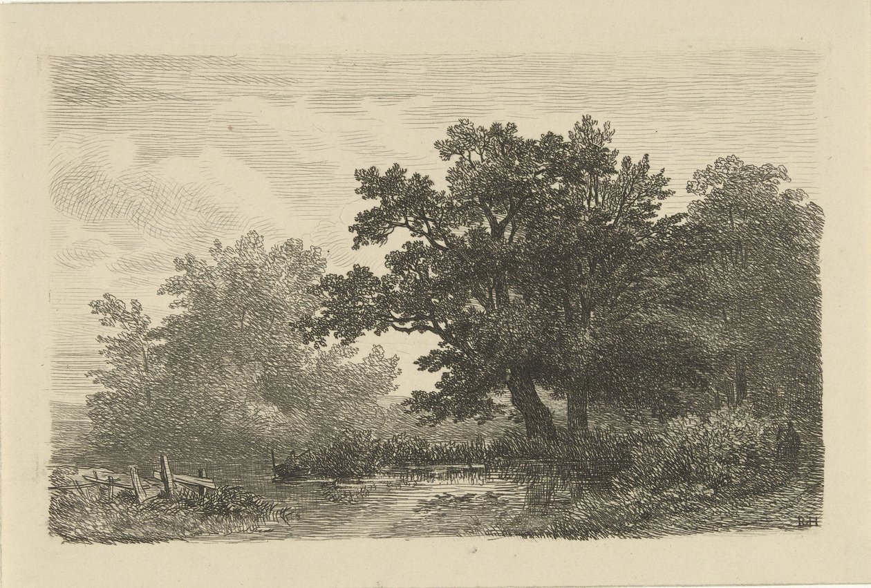 Bäume an einem Teich von Remigius Adrianus Haanen