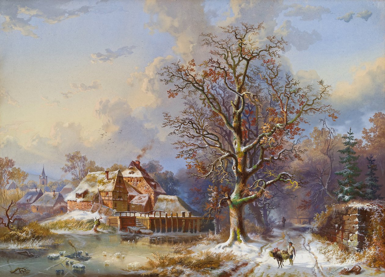Dorf im Winter von Remigius Adrianus Haanen