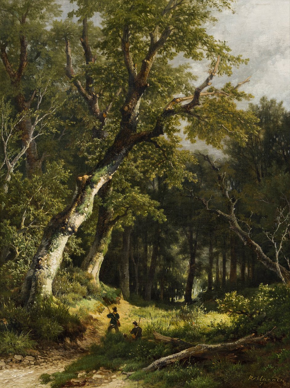 Waldlandschaft mit zwei Jägern von Remigius Adrianus Haanen