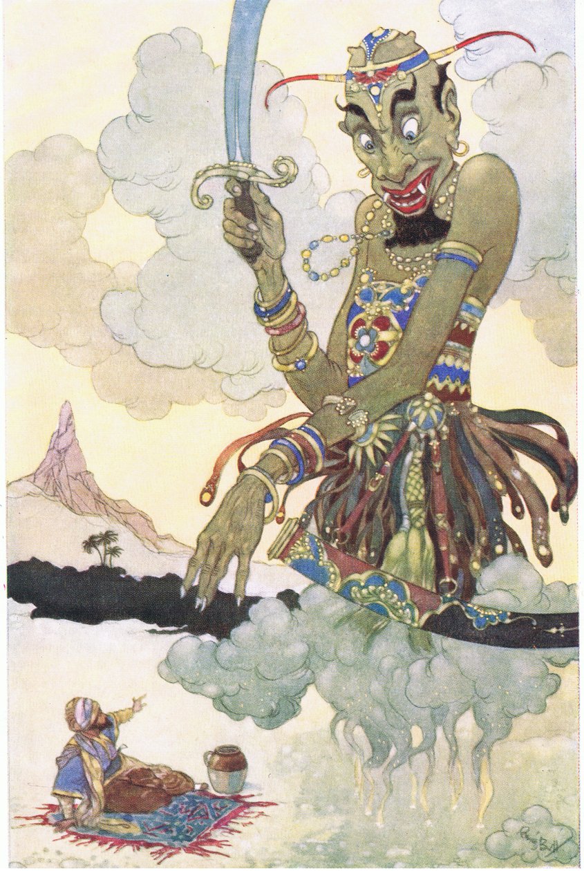 Ein wütender Dschinn, 1930er Jahre von René Bull