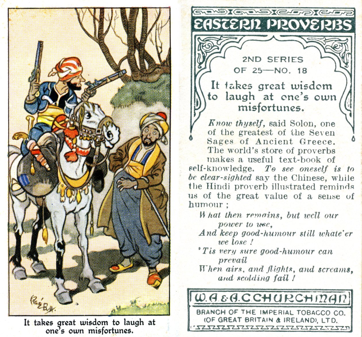 Es braucht große Weisheit, um über sein eigenes Unglück zu lachen, 1932 von René Bull
