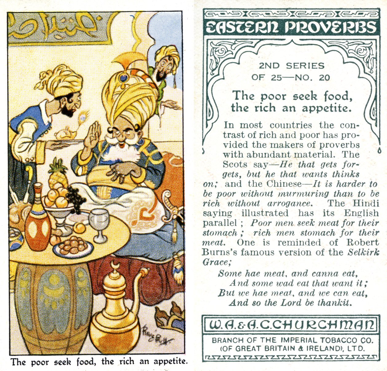 Die Armen suchen Nahrung, die Reichen einen Appetit, 1932 von René Bull