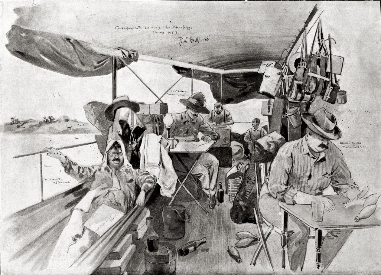 Kriegskorrespondenten auf dem Weg nach Khartum, gedruckt in 