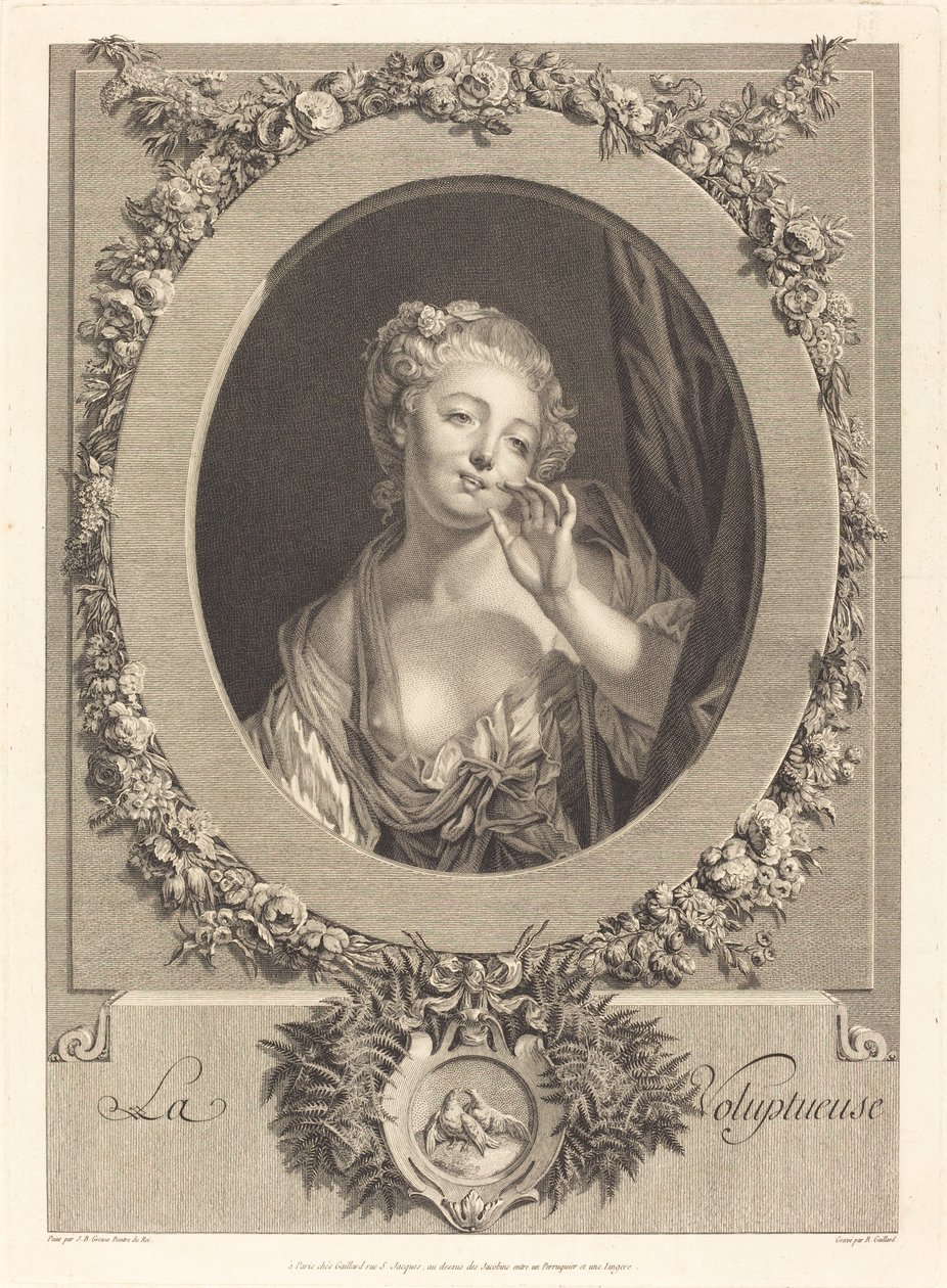 Die Sinnliche von René Gaillard after Jean Baptiste Greuze