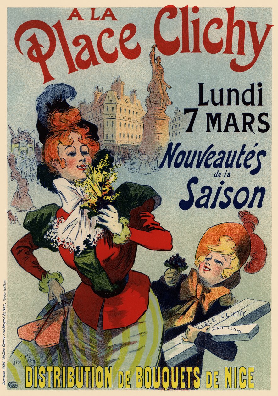 A la Place Clichy Poster, 1890er Jahre von René Louis Péan